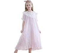 Flwydran - Camicia da notte in cotone con principessa per bambine e bambini, 3-12 anni, 5-6 Jahre