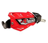Coppia Paramani Moto Enduro Motard Rtech FLX Alu Alluminio Rosso Honda Handguard