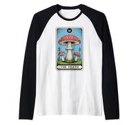 Fly Agaric Amanita Muscaria Fungo La Morte Tarocchi Carta Maglia con Maniche Raglan
