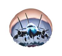 Fly Airplane Print Cuffia da doccia leggera per donne e uomini cappello riutilizzabile cappello morbido e cuffia per capelli da bagno