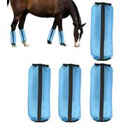 Fly Boots, Horse Mesh Wraps, Elastic Legging Set, Equine Leg Protectors, Racing Turnout Gear, Stable Competition Equipment, Sports Training Wear for Ranch Farm Black