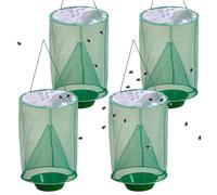 Fly Catcher 4pcs riutilizzabile trappola per mosca sospesa Waterproof Protection Flytrap Fine Mesh Traps per Outdoor Garden Restaurant, senza esca, PO Film Trap
