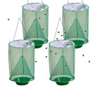 Fly Catcher 4pcs riutilizzabile trappola per mosca sospesa Waterproof Protection Flytrap Fine Mesh Traps per Outdoor Garden Restaurant, No East, PO Film PO