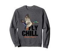 Fly Chill, Cool Colorful Mallard Duck Illustrayion Graphic Felpa