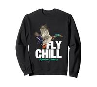 Fly Chill, Cool Colorful Mallard Duck Illustrayion Graphic Felpa