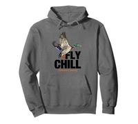 Fly Chill, Cool Colorful Mallard Duck Illustrayion Graphic Felpa con Cappuccio