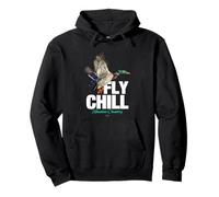 Fly Chill, Cool Colorful Mallard Duck Illustrayion Graphic Felpa con Cappuccio