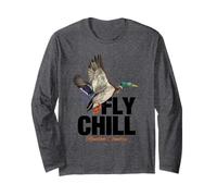 Fly Chill, Cool Colorful Mallard Duck Illustrayion Graphic Maglia a Manica