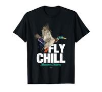 Fly Chill, Cool Colorful Mallard Duck Illustrayion Graphic Maglietta