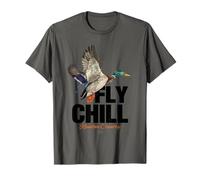 Fly Chill, Cool Colorful Mallard Duck Illustrayion Graphic Maglietta