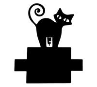 Fly Coil Holder, Outdoor Fly Control, Cat Shape, Compact Portable Design, Cutter Coils Stand, Lightweight Yard Balcony Camping for Patio Use, 9.02x10.59 Inches, Black