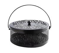 Fly Coil Holder, Portable Metal Burner, Iron Incense Spiral Stand 5.12x2.56 inches, Covered Handle Container, Functional Home Decor for Bedroom Living Room Outdoor Use, Long-Lasting Quality