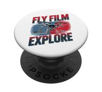 Fly Film Explore Drone Esplora Città PopSockets PopGrip Adesivo