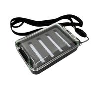 Fly Fishing Box Case, Jig Storage Organizer, One-Sided See-Through Lure Container, Portable Pocket Gear with Lanyard, Compact Utility Holder for Mobile Angler Travel Use, 4.13x2in