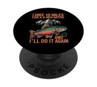 Fly Fishing Brook Trout Hiker Blue Line Native PopSockets PopGrip Adesivo