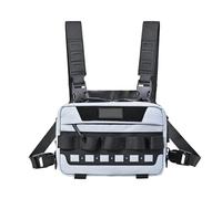 Fly Fishing Chest Pack, Running Vest Bag, 8.66x5.51x3.54 Inches Lightweight and Comfortable, Oxford Storage Pouch for Jogging Cycling Camping Hiking Hunting, Black, Gray, Orange