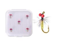 Fly Fishing Hooks - Realistic Barbed Fishing Hooks Bead Heads Fly Hook | Saltwater Fishing Tackle Small Bass Fishing Hooks for Freshwater Saltwater Fishing