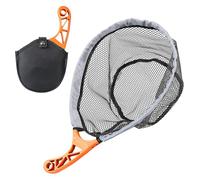 Fly Fishing Net, Rubber Fish Catching Dip Net, 18.11x13.39x7.09 Inches Non Slip Mesh, Sturdy Netting for Lake River Saltwater Freshwater Capturing Releasing Salmon Catfish Bass Camping and Boating Use