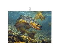 Fly Fishprint - Tappetino scolapiatti assorbente, per cucina, antiscivolo, 45,7 x 61 cm