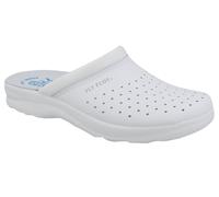 FLY FLOT 82094BC BIANCO CIABATTE SANITARIE UOMO TOMAIA PELLE FORATA SOTTOPIEDE P