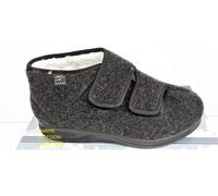 Fly Flot | Full Slipper Man, Pantofole Uomo con Strappo Regolabile, Sottopiede e Tomaia in Vera Lana, Nero, 42