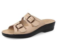 Fly Flot Barbariga, Ciabatte Donna in Microfibra, Traspiranti, con Doppia Fibbia Regolabile, Sottopiede in Pelle, Sandali, Beige, 39 EU