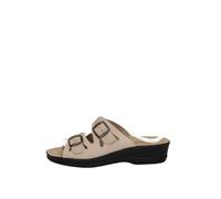 Fly Flot Barbariga, Ciabatte Donna in Microfibra, Traspiranti, con Doppia Fibbia Regolabile, Sottopiede in Pelle, Sandali, Beige, 37 EU