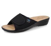 Fly Flot Bevilacqua, Ciabatte Donna in Rete Elastica, Aperte con Strappo Unico Regolabile, Sottopiede Imbottito in Pelle, Sandali, Nero, 39 EU