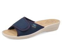 Fly Flot Bevilacqua, Ciabatte Donna in Rete Elastica, Aperte con Strappo Unico Regolabile, Sottopiede Imbottito in Pelle, Sandali, Blu, 36 EU