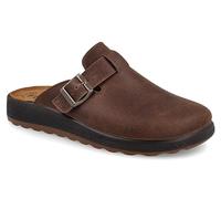Fly Flot | Bio Style Man, Pantofole Uomo con Fibbia Regolabile, Ciabatte con Tomaia e Sottopiede in Pelle, Testa di Moro, 40