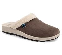 Fly Flot | Bio Style Woman, Pantofole Donna con Bordo in Ecopelliccia, Ciabatta con Tomaia in Velluto, Sottopiede in Microfibra Antishock, Rovere, 36