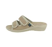 Fly Flot Borutta, Ciabatte Donna in Rete Elastica, con Doppio Strappo Regolabile, Sottopiede Imbottito in Pelle, Beige, 41, Sandali EU