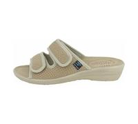 Fly Flot Borutta, Ciabatte Donna in Rete Elastica, con Doppio Strappo Regolabile, Sottopiede Imbottito in Pelle, Beige, 37, Sandali EU