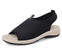 Fly Flot Cercepiccola, Sandali in Rete Elastica Monocolore, con Sottopiede in Microfibra, Ciabatta Donna, Nero, 36 EU