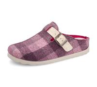Fly Flot Ciabatta Donna a Quadri in Panno con Fibbia Regolabile, Suola in Poliuretano Piumatec 3 cm, Fucsia, 38 EU
