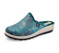 Fly Flot Ciabatta Donna Cangiante, Sottopiede in Panno, Suola in Poliuretano Piumatec 4,5cm, Smeraldo, 35 EU