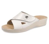 Fly Flot Ciabatta Donna in Microfibra con Fasce Incrociate a Strappo, Fodera Traspirante Air Flot, Sottopiede Antishock in Pelle, Bianco, 40 EU