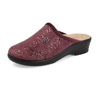 Fly Flot Ciabatta Donna in Morbida Microfibra, Sottopiede Imbottito Anti-Shock in Pelle, Suola in Poliuretano Piumatec 4,5cm, Prugna, 35 EU
