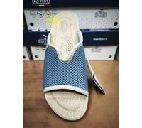 Atella, Ciabatte Donna in Rete Elastica Aperte, Sottopiede Imbottito in Pelle, Azzurro, 37
