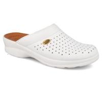 Fly Flot Ciabatta in pelle traforata, Linea Professional, Donna - 3002 (Bianco)