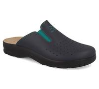 Fly Flot | Woman Professional, Zoccoli Sanitari Donna con Elastico Regolabile, Ciabatta con Tomaia in Pelle Forata, Sottopiede imbottito in Pelle Antishock, Blu, 38