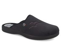 Fly Flot | Classic Man, Pantofole Uomo con Logo, Ciabatta con Tomaia in Microfibra, Sottopiede in Microfibra, Nero, 46