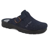 Fly Flot | Classic Man, Pantofole Uomo in Feltro con Fibbia Regolabile, Ciabatta con Tomaia in Pet Riciclato, Sottopiede in Panno, Blu, 47