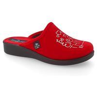 Fly Flot | Classic Woman, Pantofole Donna Be My Everything, Ciabatta con Tomaia in Velluto, Sottopiede in Microfibra Antishock, Rosso, 39