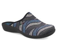Fly Flot | Classic Woman, Pantofole Donna Brillantinata con Piume, Ciabatta con Tomaia Stretch Adattiva in Microfibra Elasticizzata, Sottopiede in Microfibra Antishock, Avio, 38
