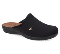 Fly Flot | Classic Woman, Pantofole Donna con Logo, Ciabatta con Tomaia in Velluto, Sottopiede imbottito in Pelle Antishock, Nero, 37