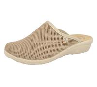Fly Flot | Fresh Woman, Pantofole Donna Traspiranti, Ciabatta con Tomaia in Rete Elastica, Sottopiede imbottito in Pelle Antishock, Beige, 39