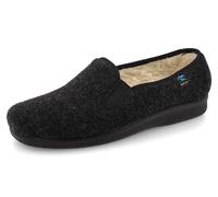 Fly Flot | Full Slipper Man, Pantofole Uomo con Elastico Regolabile, Ciabatta con Tomaia e Sottopiede in Vera Lana, Nero, 44