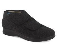 Fly Flot | Full Slipper Man, Pantofole Uomo con Strappo Regolabile, Sottopiede e Tomaia in Vera Lana, Nero, 43