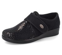 Fly Flot | Full Slipper Pantofole Donna Animalier con Strappo Regolabile, Ciabatta con Tomaia Stretch Adattiva in Microfibra Elasticizzata, Sottopiede in Microfibra, Nero, 39